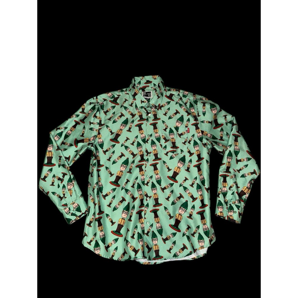 RSVLTS The Office Shirt Mens Sz  XL Green Button Up Dwight Schrute Elf Christmas